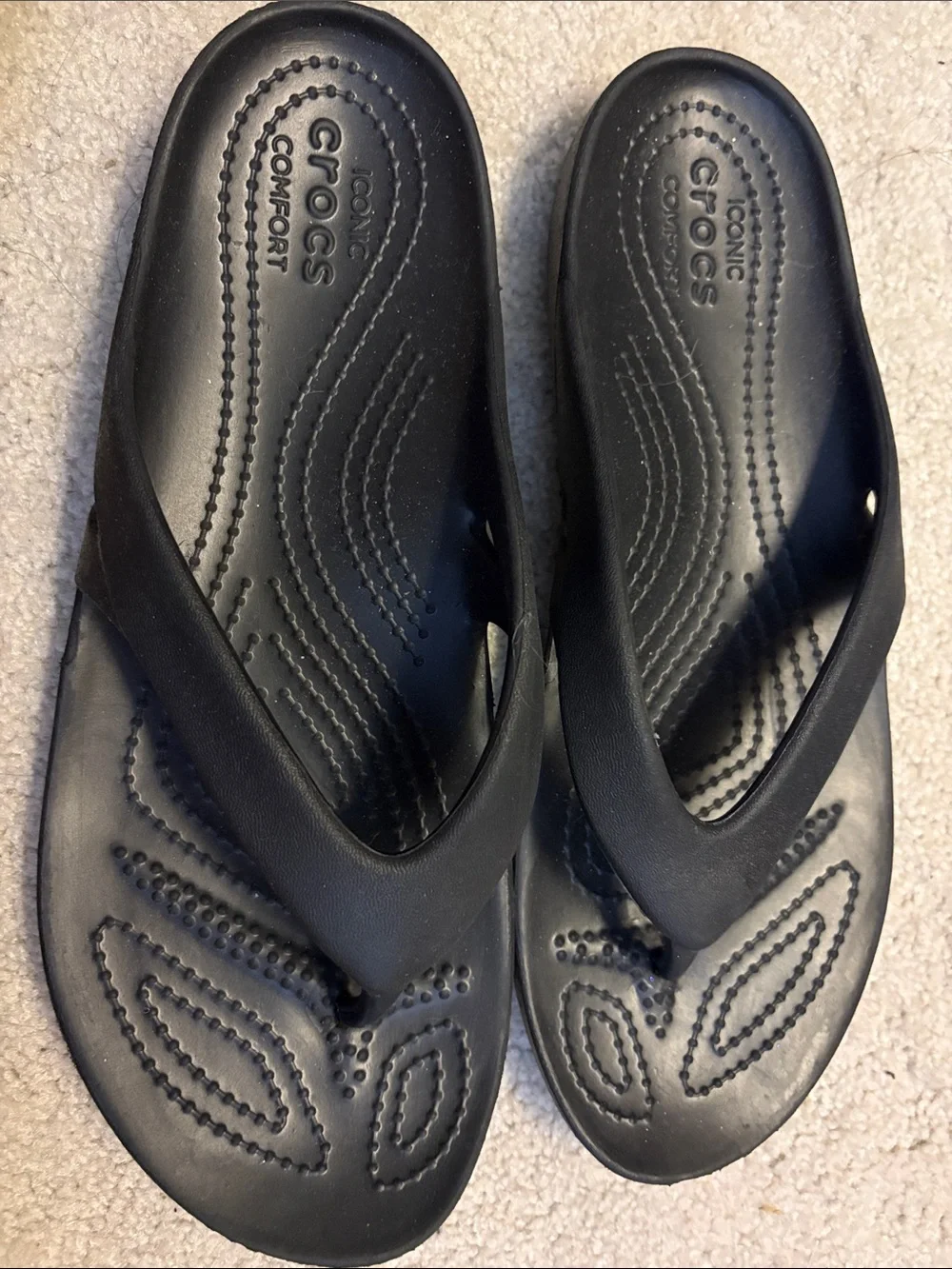 CROCS Kadee Flip Flops Black Sz 8